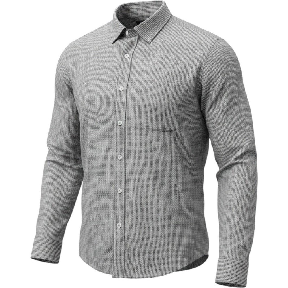 Amazon Essentials Button Down Shirt Mens XL Grey Gingham Regular Fit Cotton LS